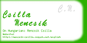 csilla mencsik business card